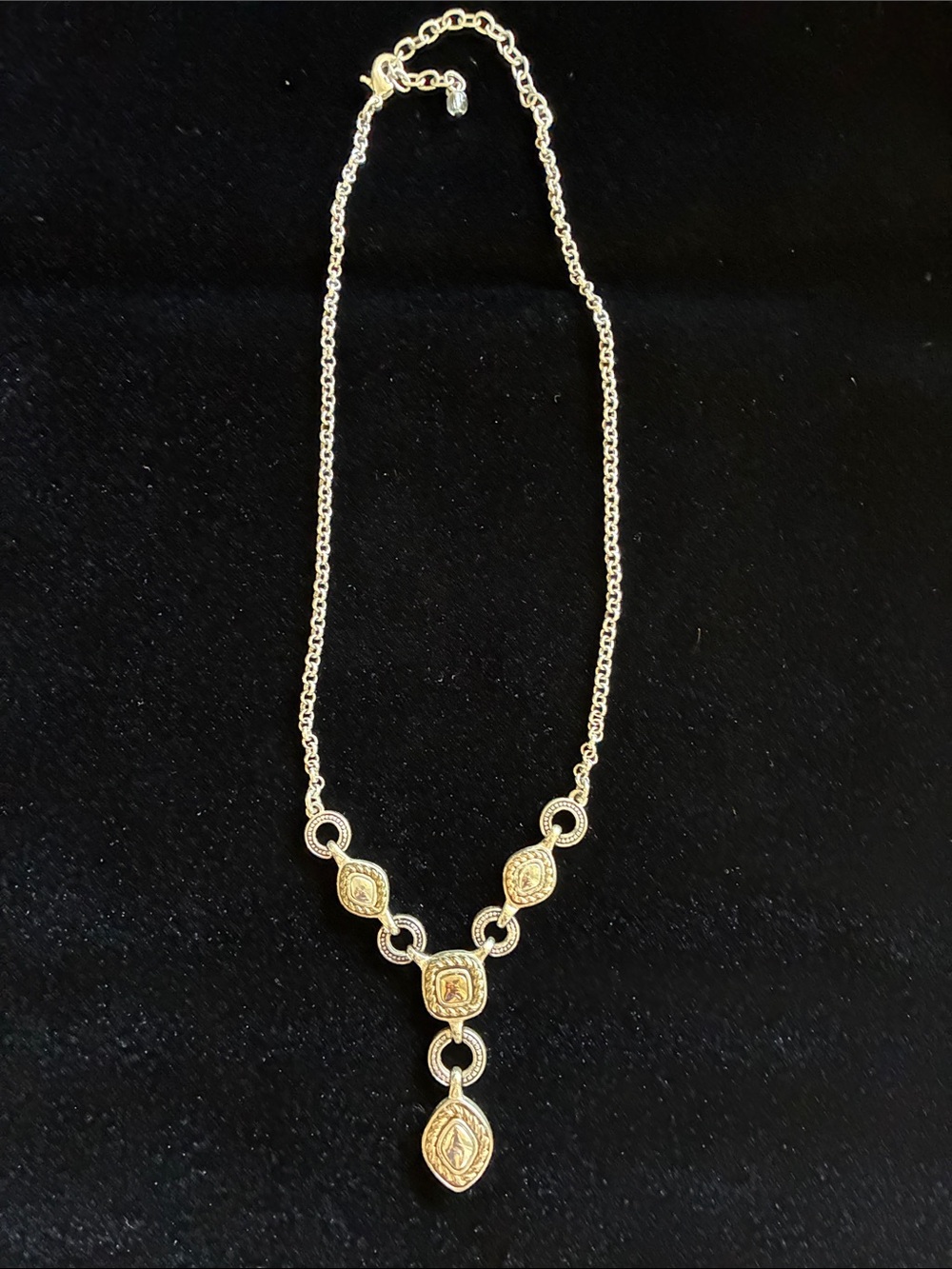 Napier Y-drop Style Signed Ornate Necklace